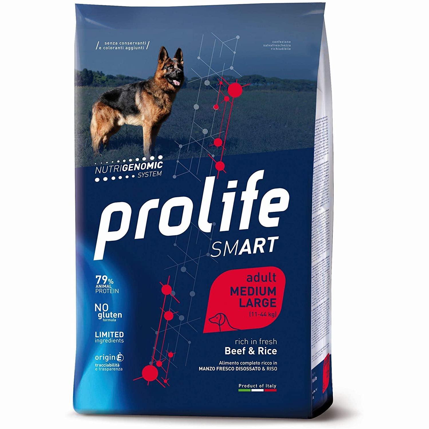 Prolife Adult Manzo&Riso 2,5kg - Crocchette per Cani Medium/Large Prolife Adult Manzo&Riso 2,5kg - Crocchette per Cani Medium/Large